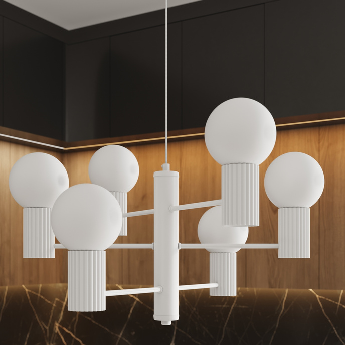 Kroonluchter HALO 6 wit