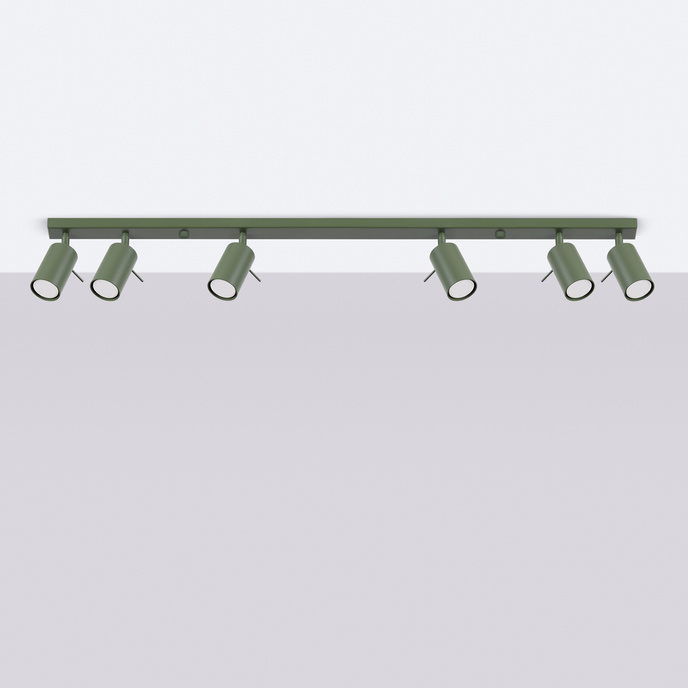 Plafondlamp RING 6L olijfgroen