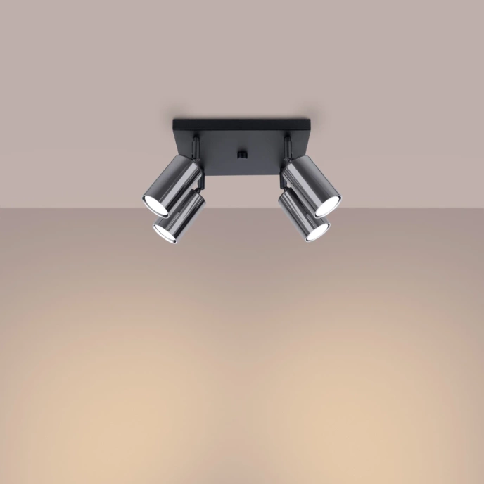 Plafondlamp WINX 4 zwart/chroom