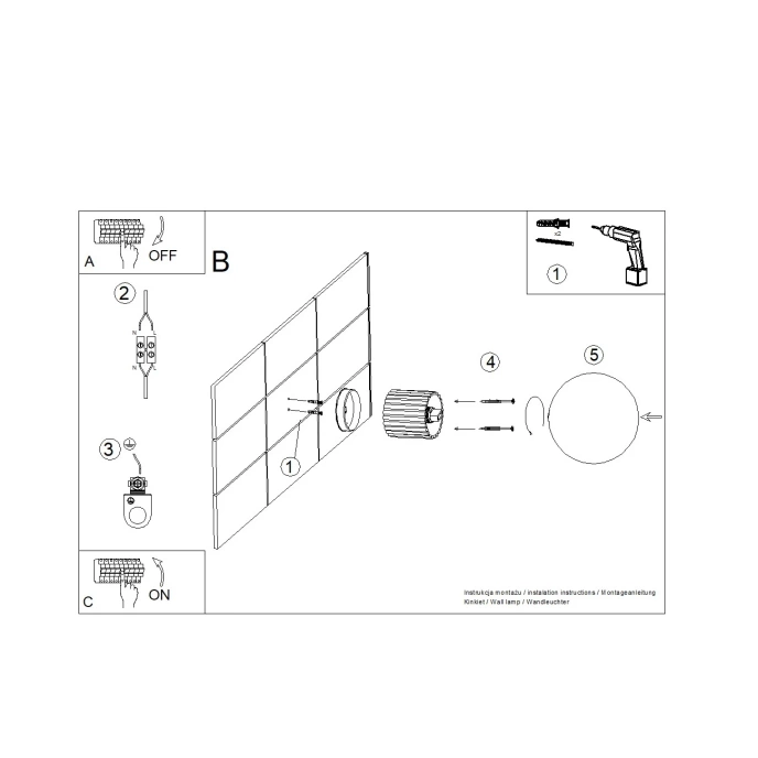 Wandlamp HALO beige IP44