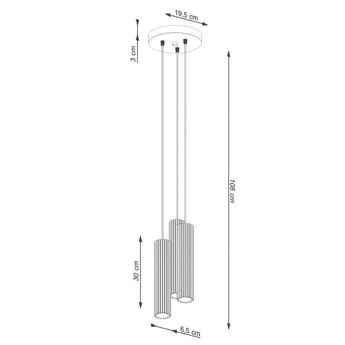 Hanglamp KARBON 3P rood oker