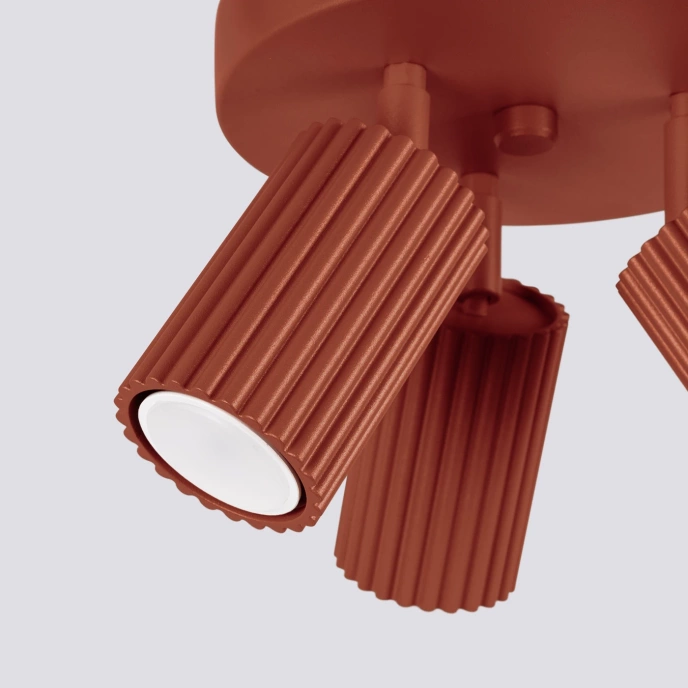 Plafondlamp KARBON 3P rood oker