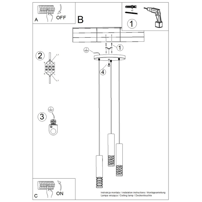 Hanglamp LAMI 3P wit