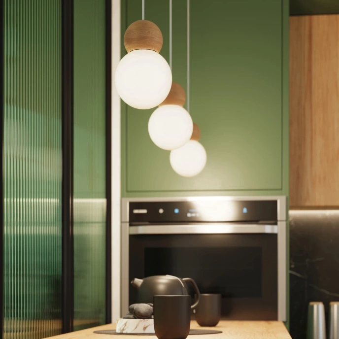 Hanglamp PEKKA 3P wit/natuurlijk hout