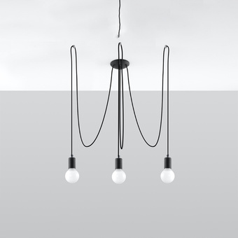 Kroonluchter EDISON 3 zwart