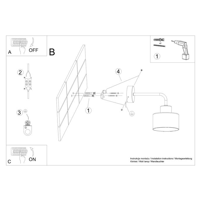 Wandlamp SAVAR 1 zwart
