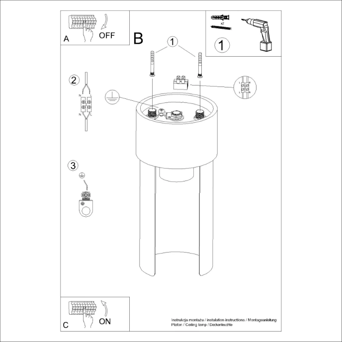 Plafondlamp FLASH wit