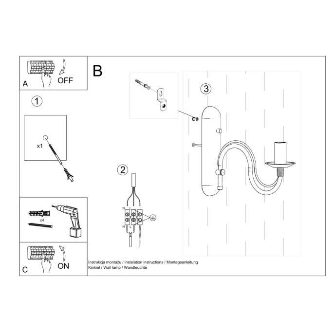Wandlamp MINERWA zwart
