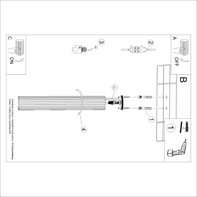 Plafondlamp KARBON 60 beige