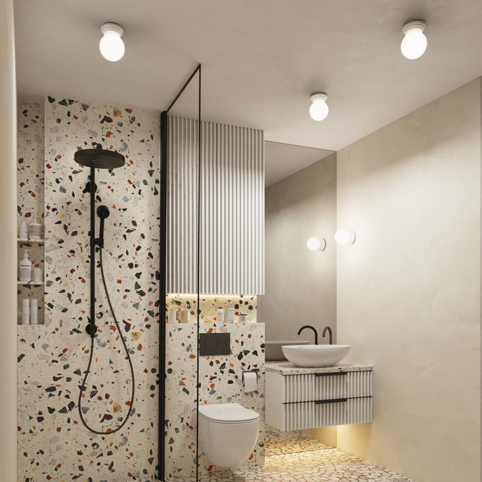 Wandlamp ZORI wit IP44