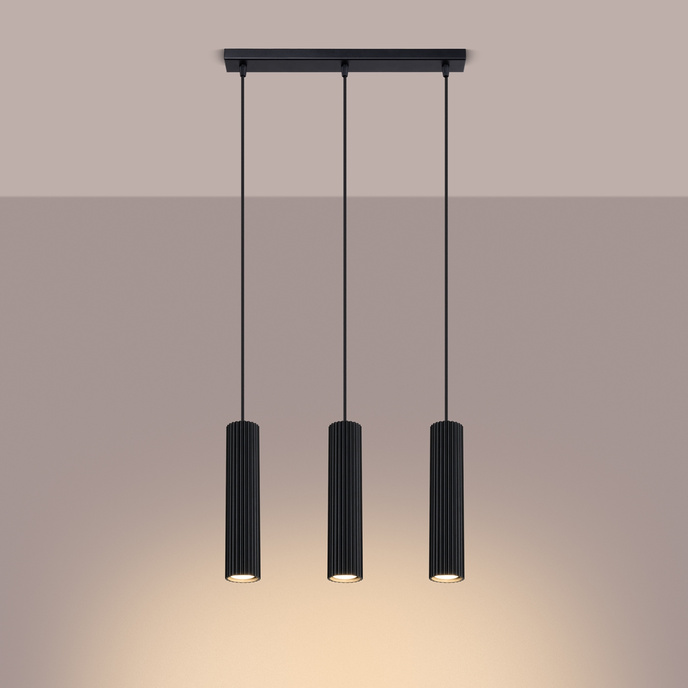 Hanglamp KARBON 3L zwart