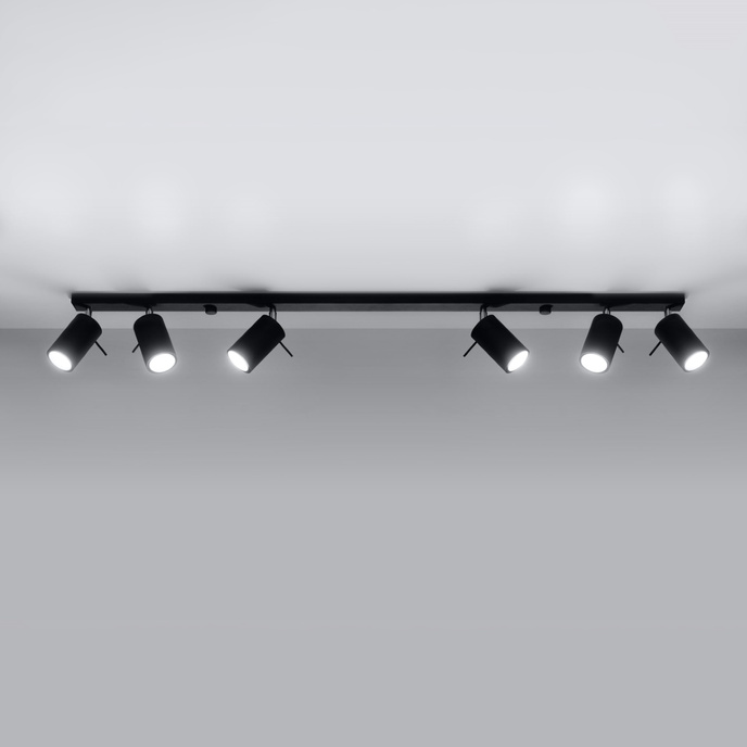 Plafondlamp RING 6L zwart