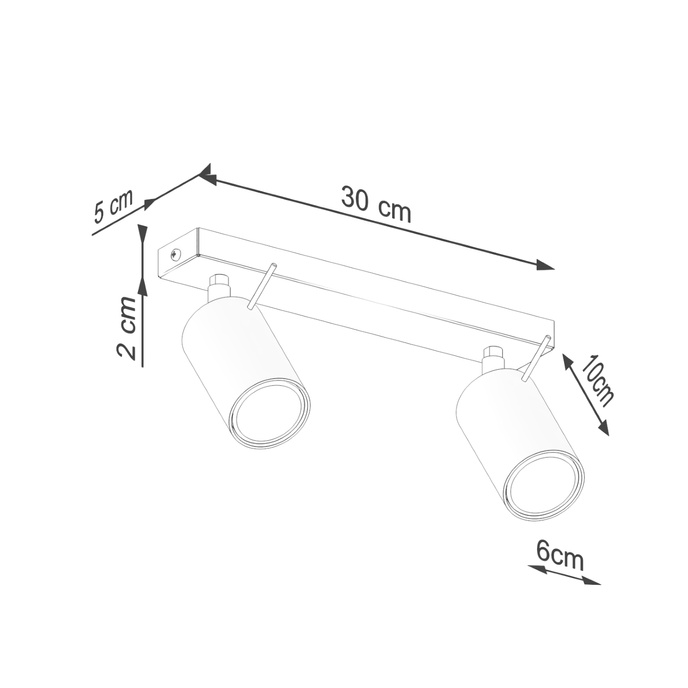 Plafondlamp RING 2 rood ochra