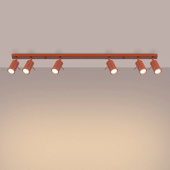 Plafondlamp RING 6L rood ochra