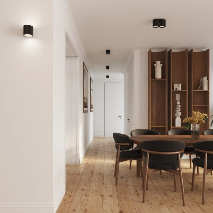 Plafondlamp AURA 1 zwart GU10