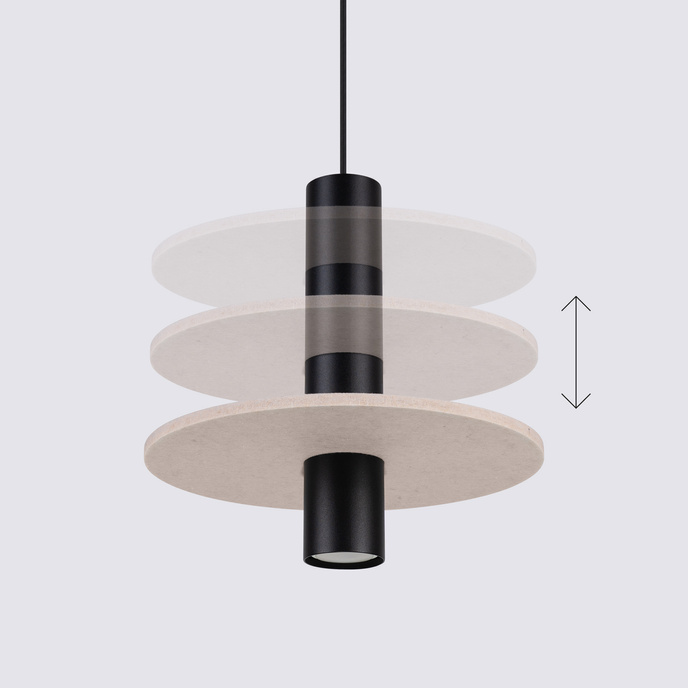 Hanglamp PELTA 1 zwart/beige