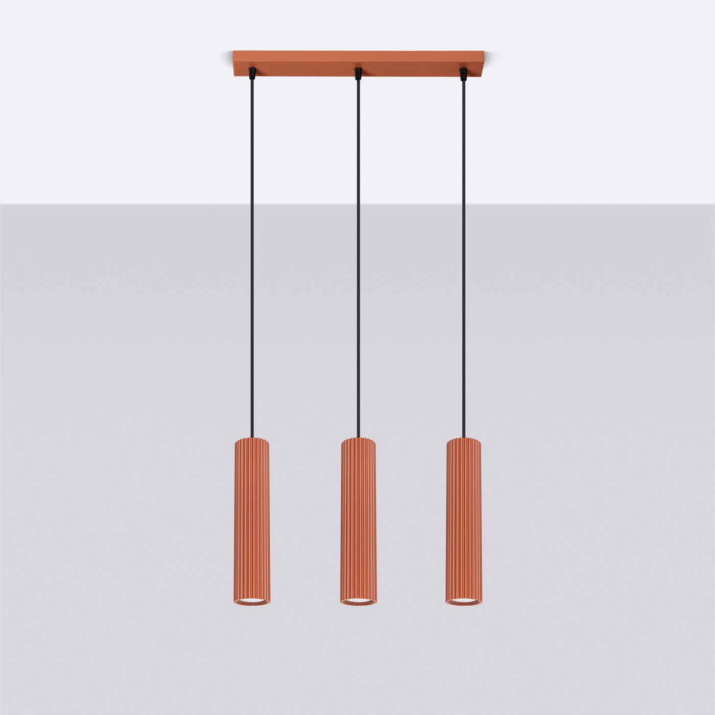 Hanglamp KARBON 3L rood oker