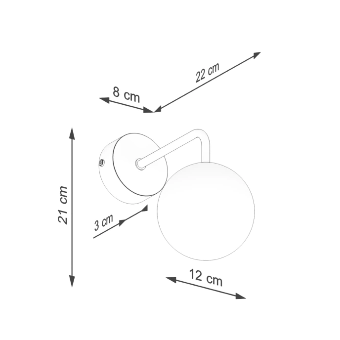 Wandlamp ASTRAL 1 zwart