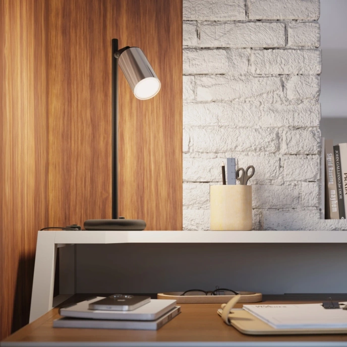 Plafondlamp WINX 3P zwart/chroom