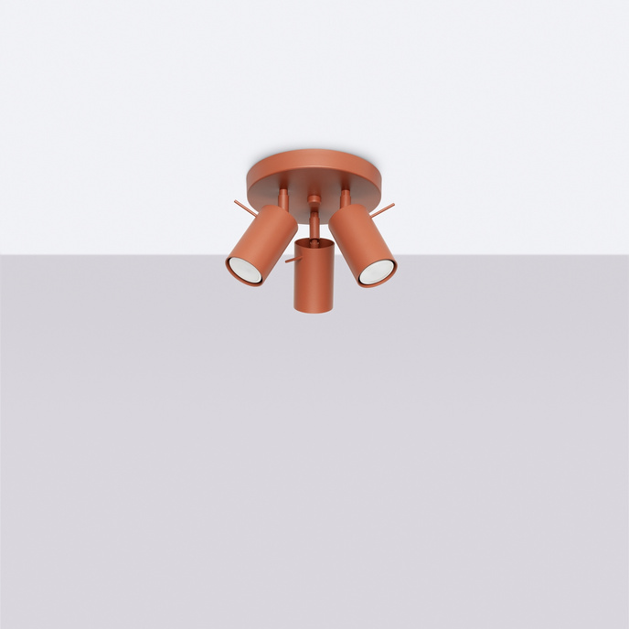 Plafondlamp RING 3P rood ochra