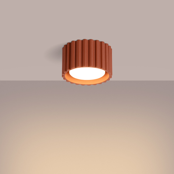 Plafondlamp AURA 1 rood ochra Gx53