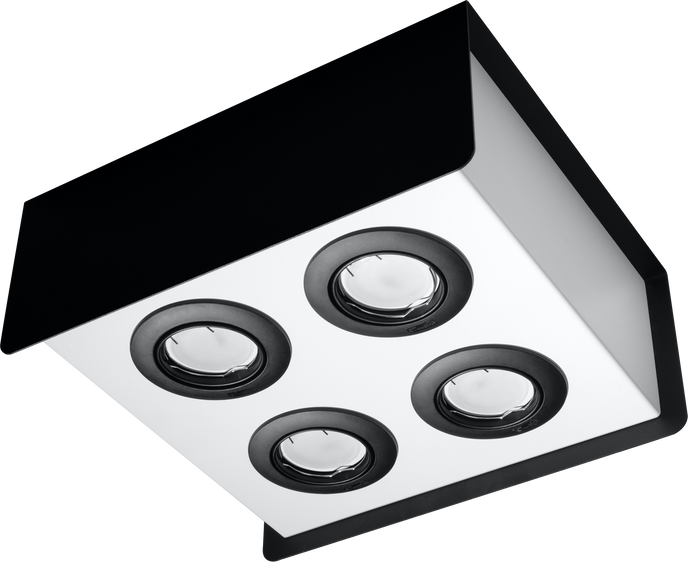 Plafond STEREO 4 wit/zwart
