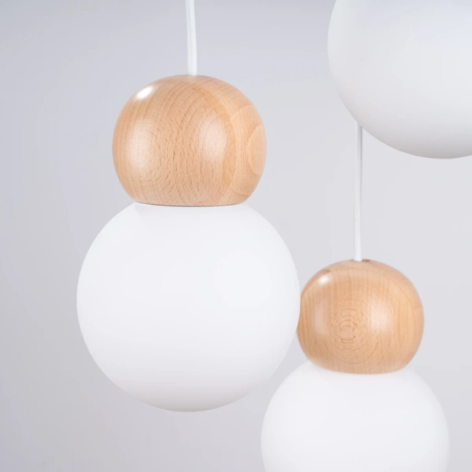 Hanglamp PEKKA 3P wit/natuurlijk hout