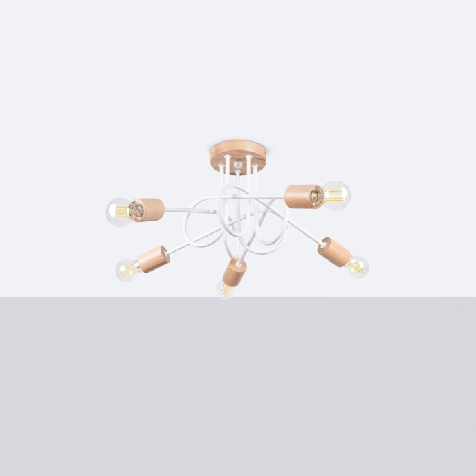 Kroonluchter EMBER 5 wit