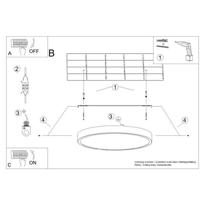 Plafondlamp ONYX 30 wit LED 3000K