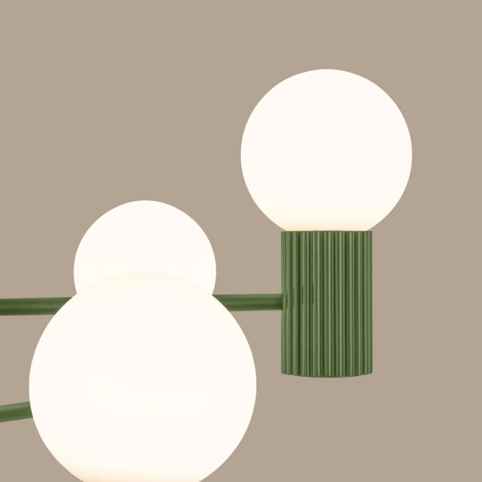 Kroonluchter HALO 6 olijfgroen