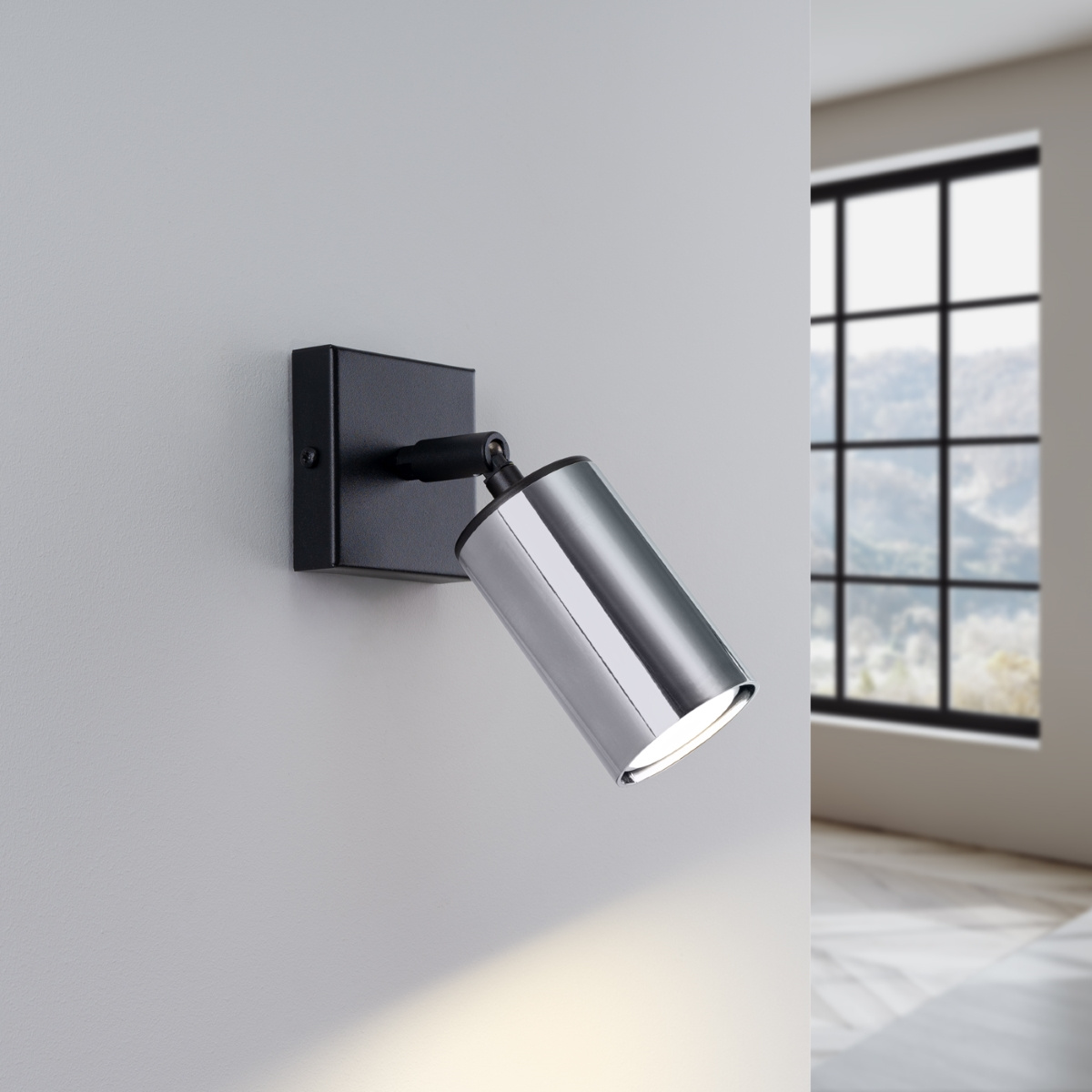 Wandlamp WINX zwart/chroom