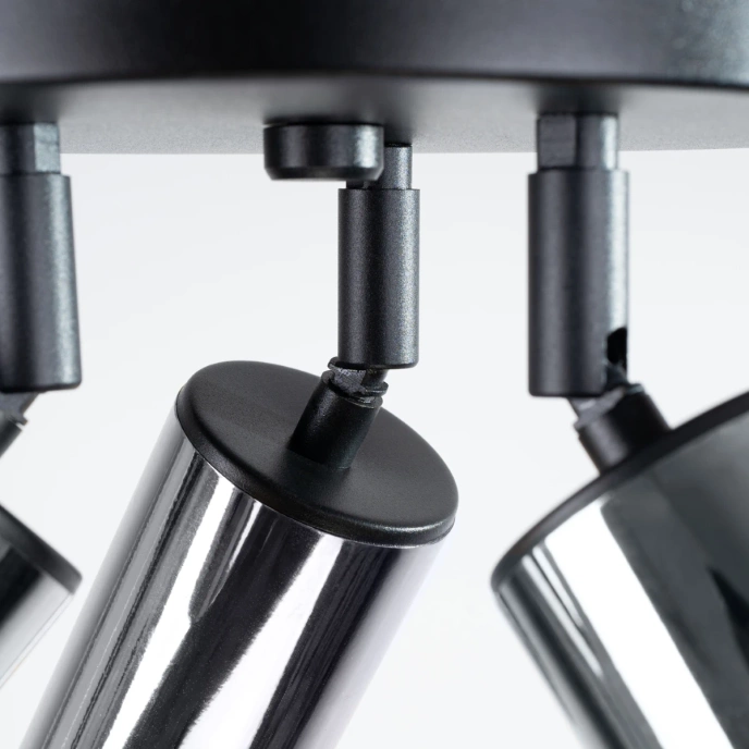 Plafondlamp WINX 3P zwart/chroom