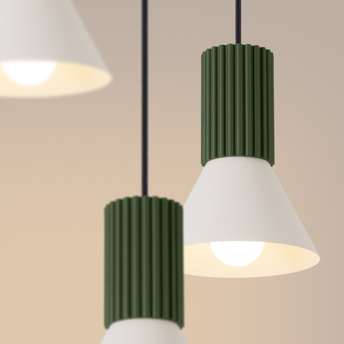 Hanglamp ESTRIA 3P beige/olijfgroen