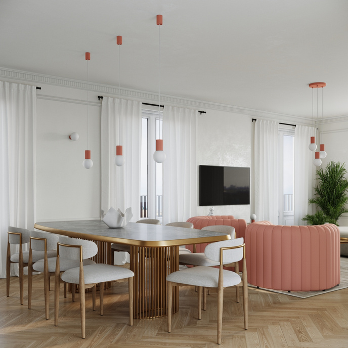 Hanglamp HALO 1 perzik