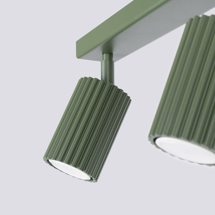 Plafondlamp KARBON 3L olijfgroen