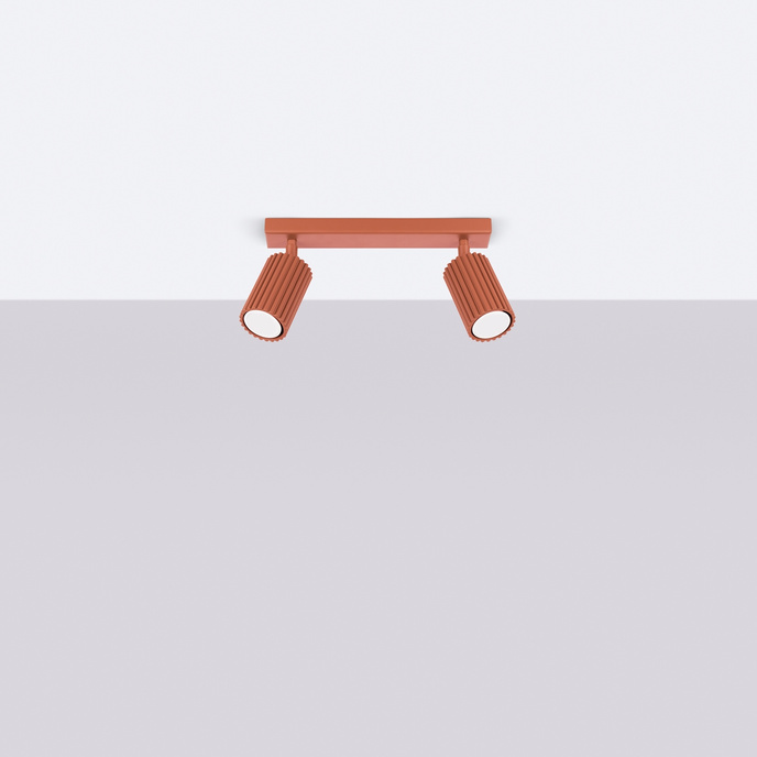 Plafondlamp KARBON 2 rood oker