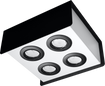Plafond STEREO 4 wit/zwart