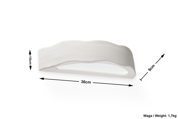 Kinkiet ceramiczny DRACO biały