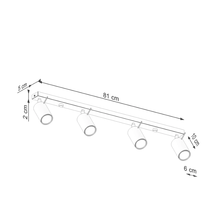 Plafondlamp RING 4L rood ochra