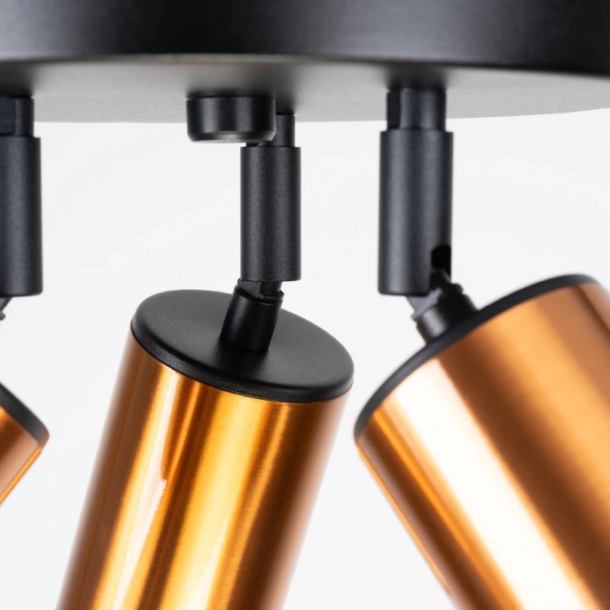 Plafondlamp WINX 3P zwart/cooper