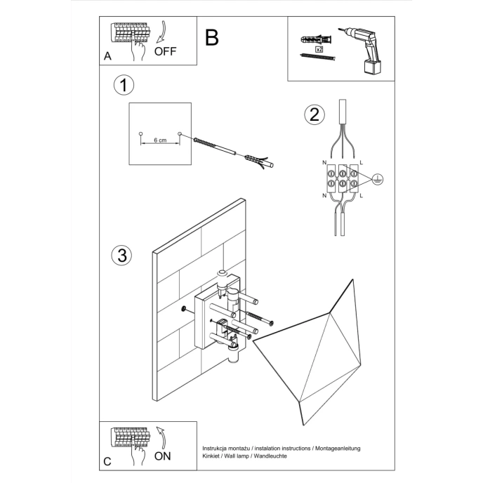 Wandlamp SOLIDO zwart