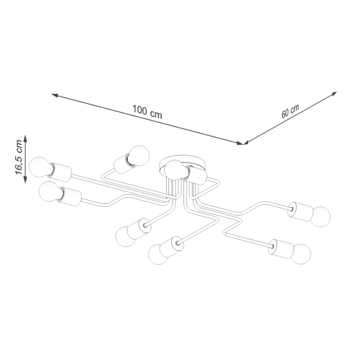 Kroonluchter TIMBO 8 wit