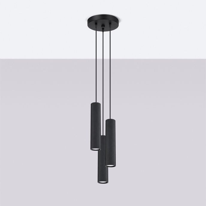 Hanglamp KARBON 3P zwart