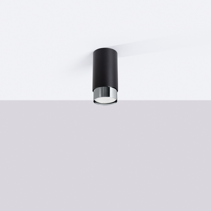 Plafondlamp NERO 12,5 zwart/chroom