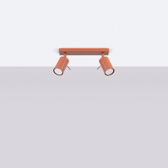 Plafondlamp RING 2 rood ochra