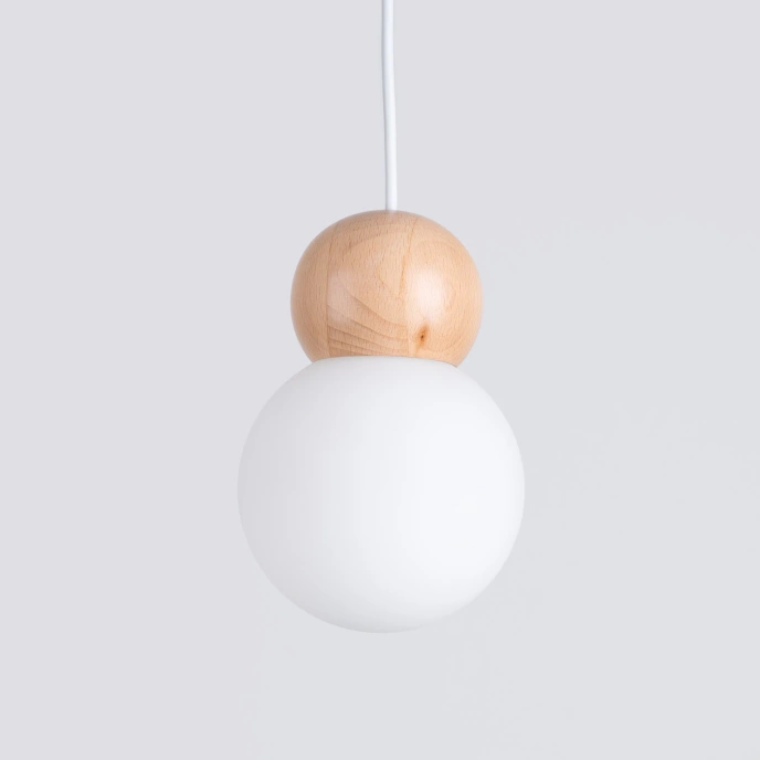 Hanglamp PEKKA 1 wit/natuurlijk hout