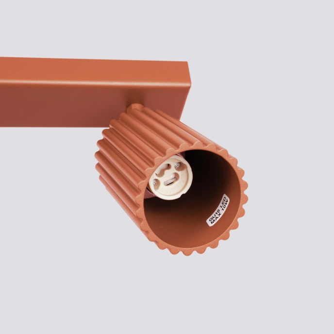 Plafondlamp KARBON 2 rood oker