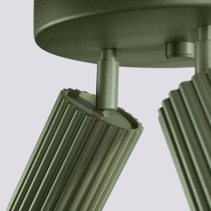 Plafondlamp KARBON 3P olijfgroen