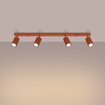 Plafondlamp KARBON 4L rood oker