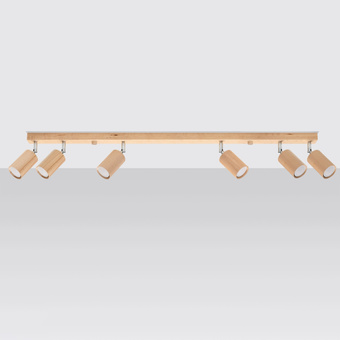 Plafondlamp BERG 6 naturel hout